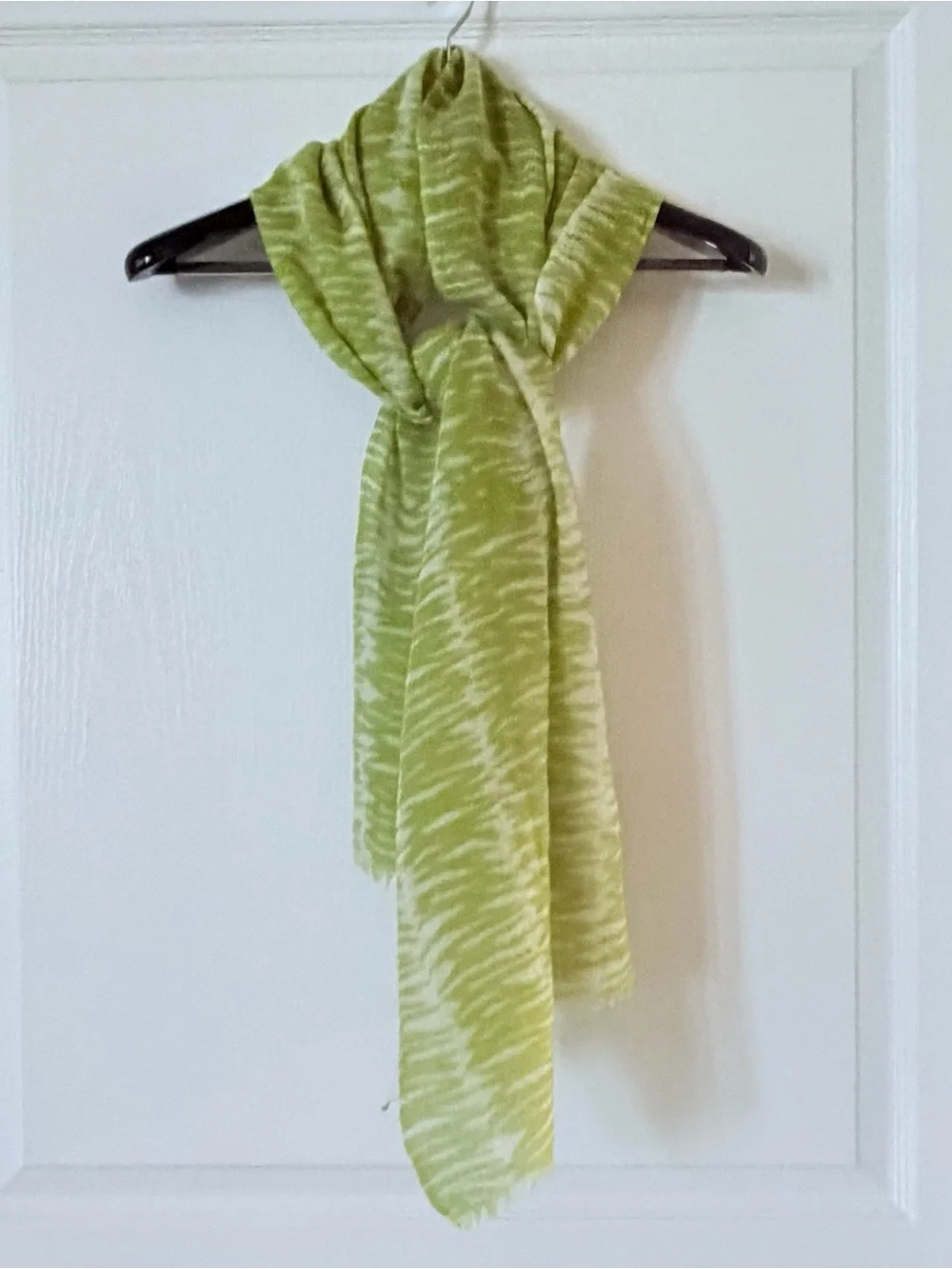Light Green Patterned Lightweight Wool Women's Scarf